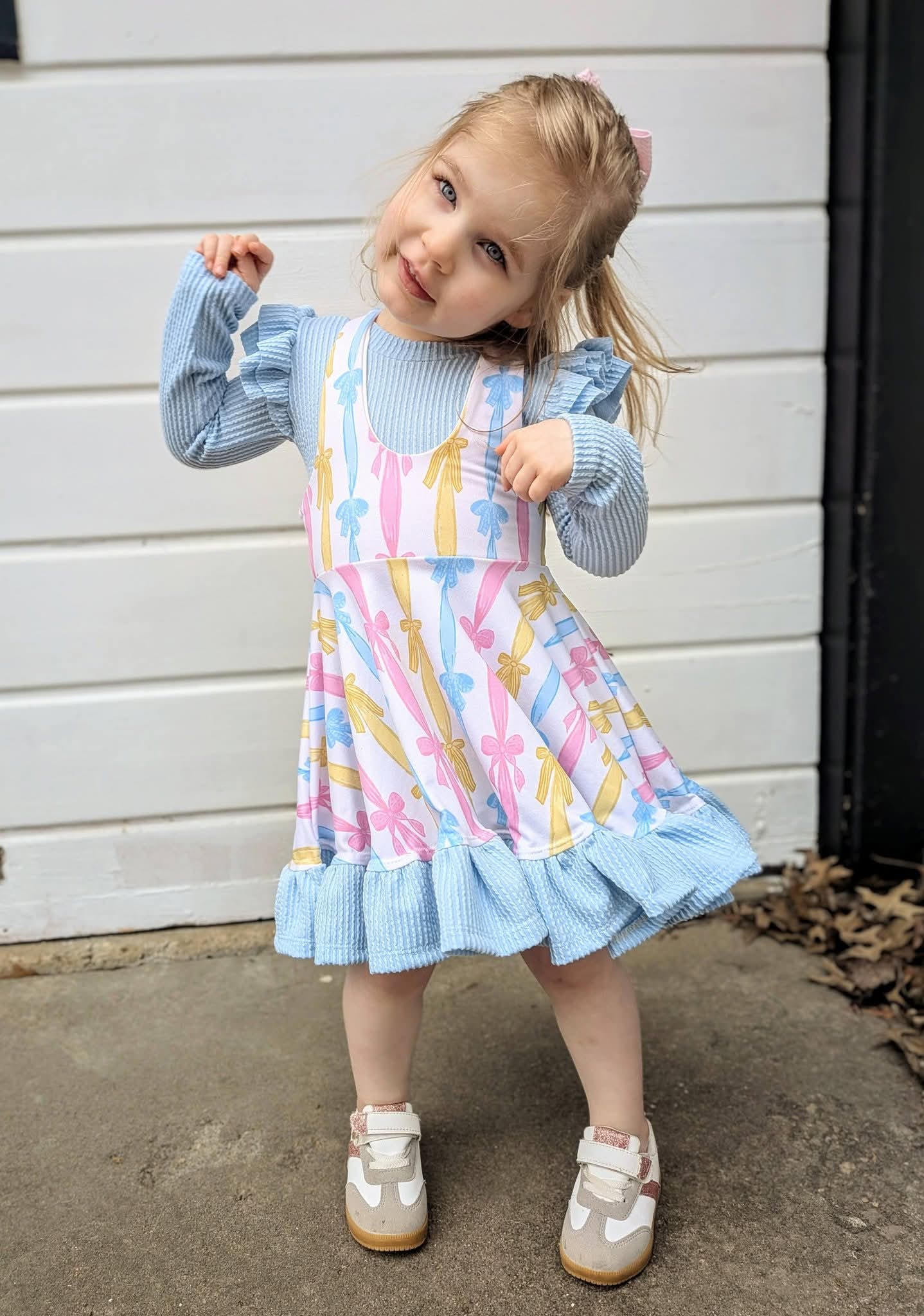 Pinafore Layering Dress INCLUDES ruffles on bottom
