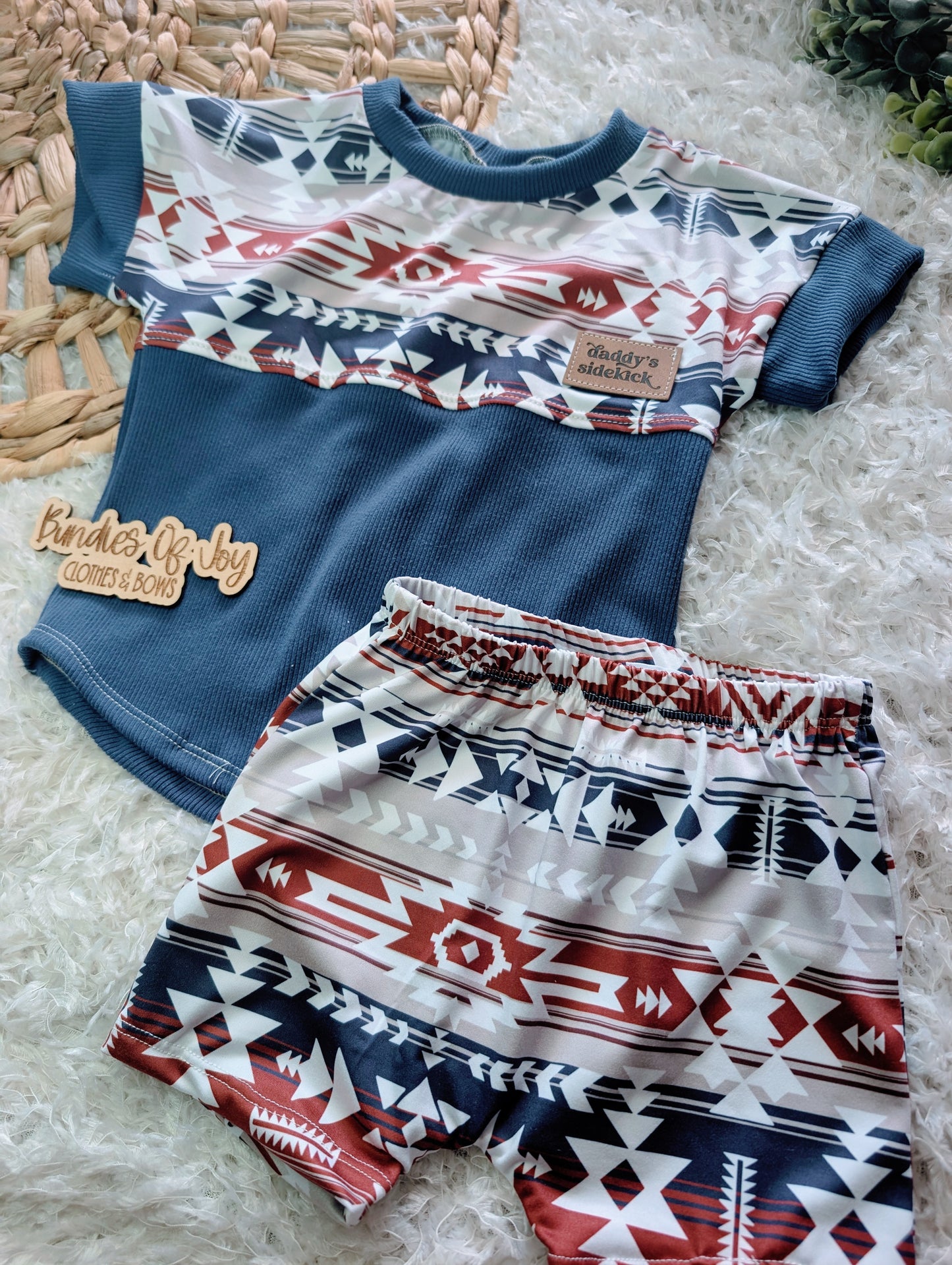 18/24 colorblock tee & shorts