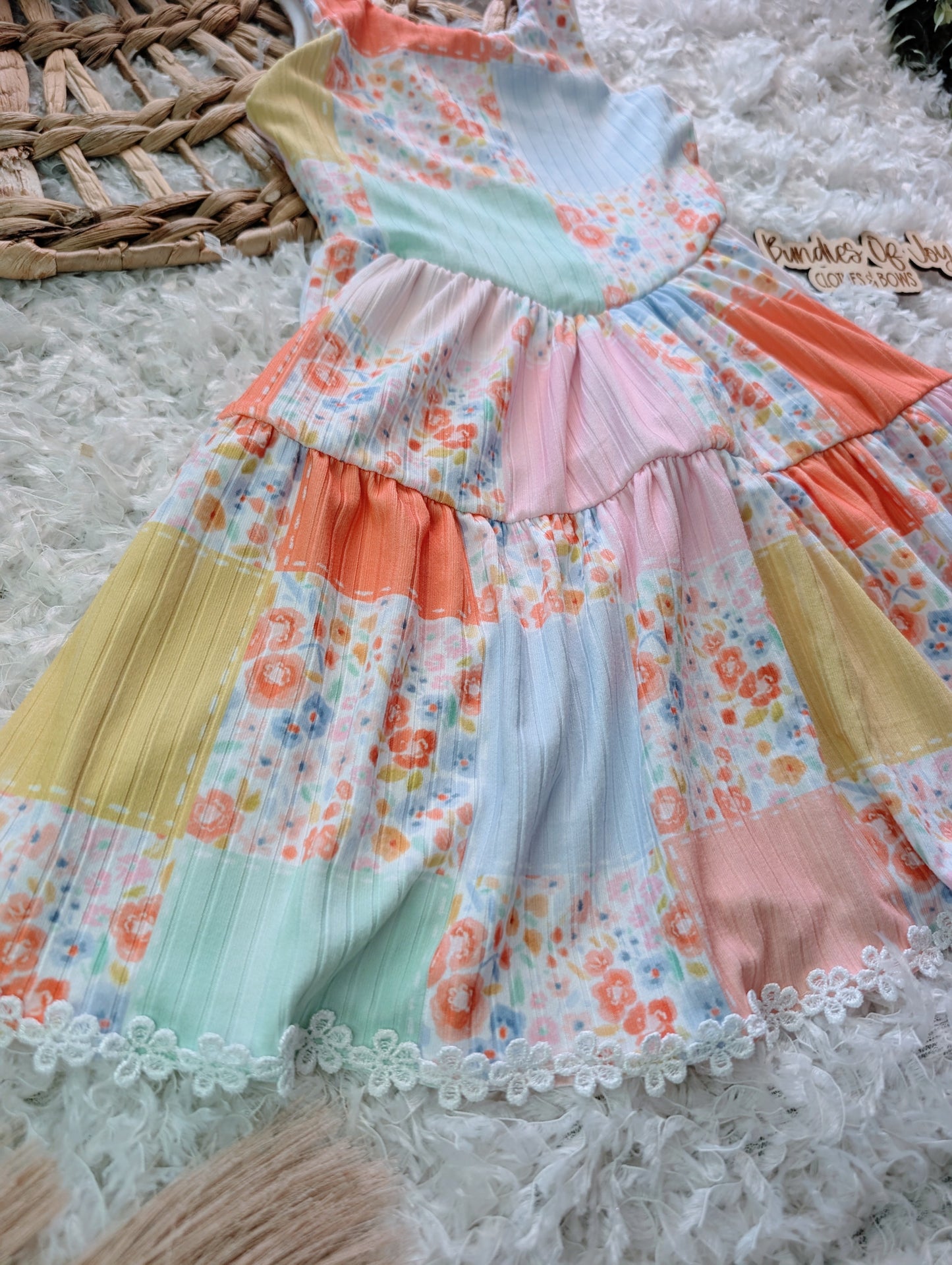 Rosette tiered dress