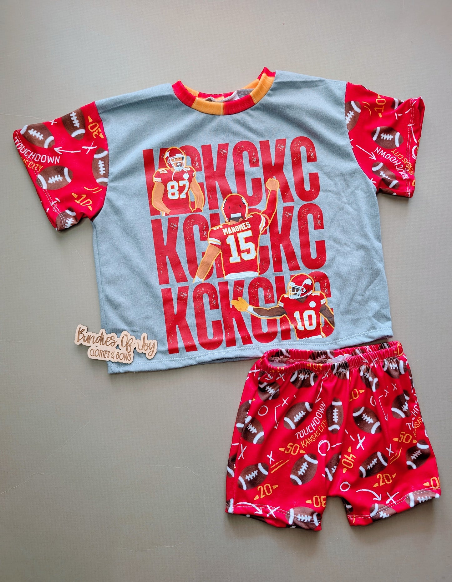 2t upcycled oversized tee and shorts