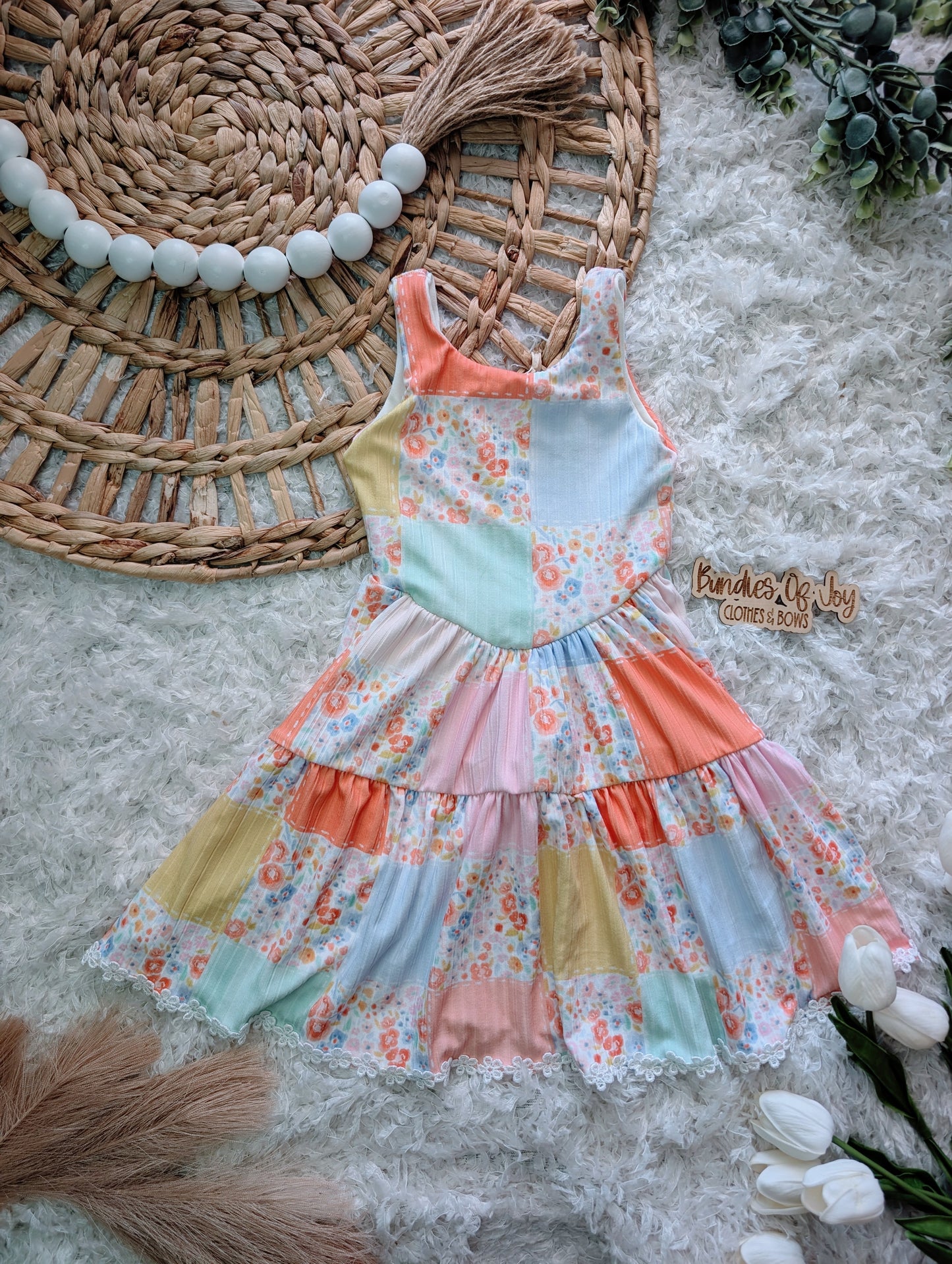 Rosette tiered dress