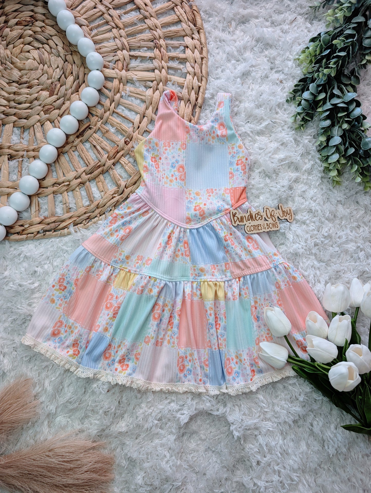 Rosette tiered dress