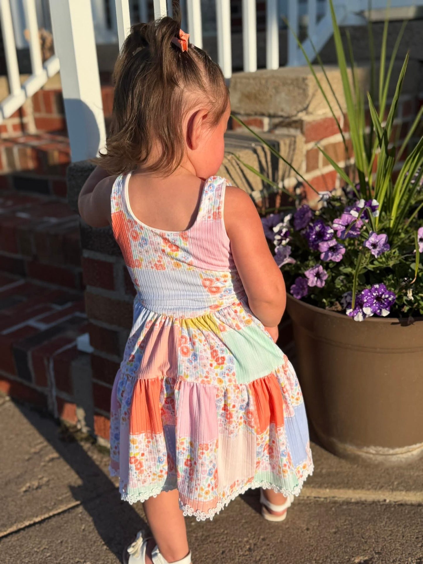 Rosette tiered dress