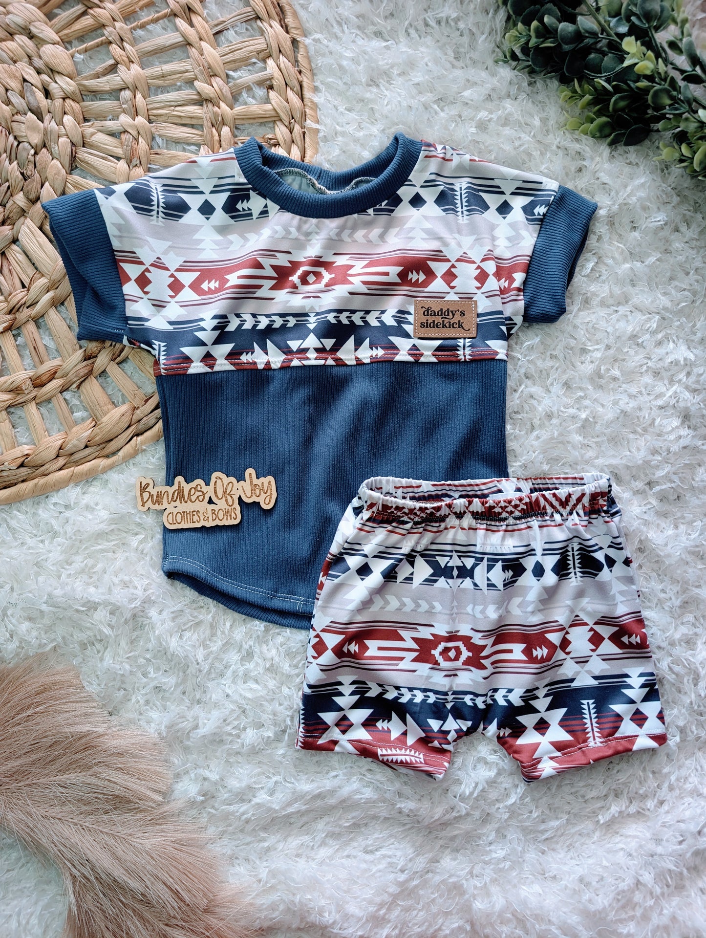 18/24 colorblock tee & shorts