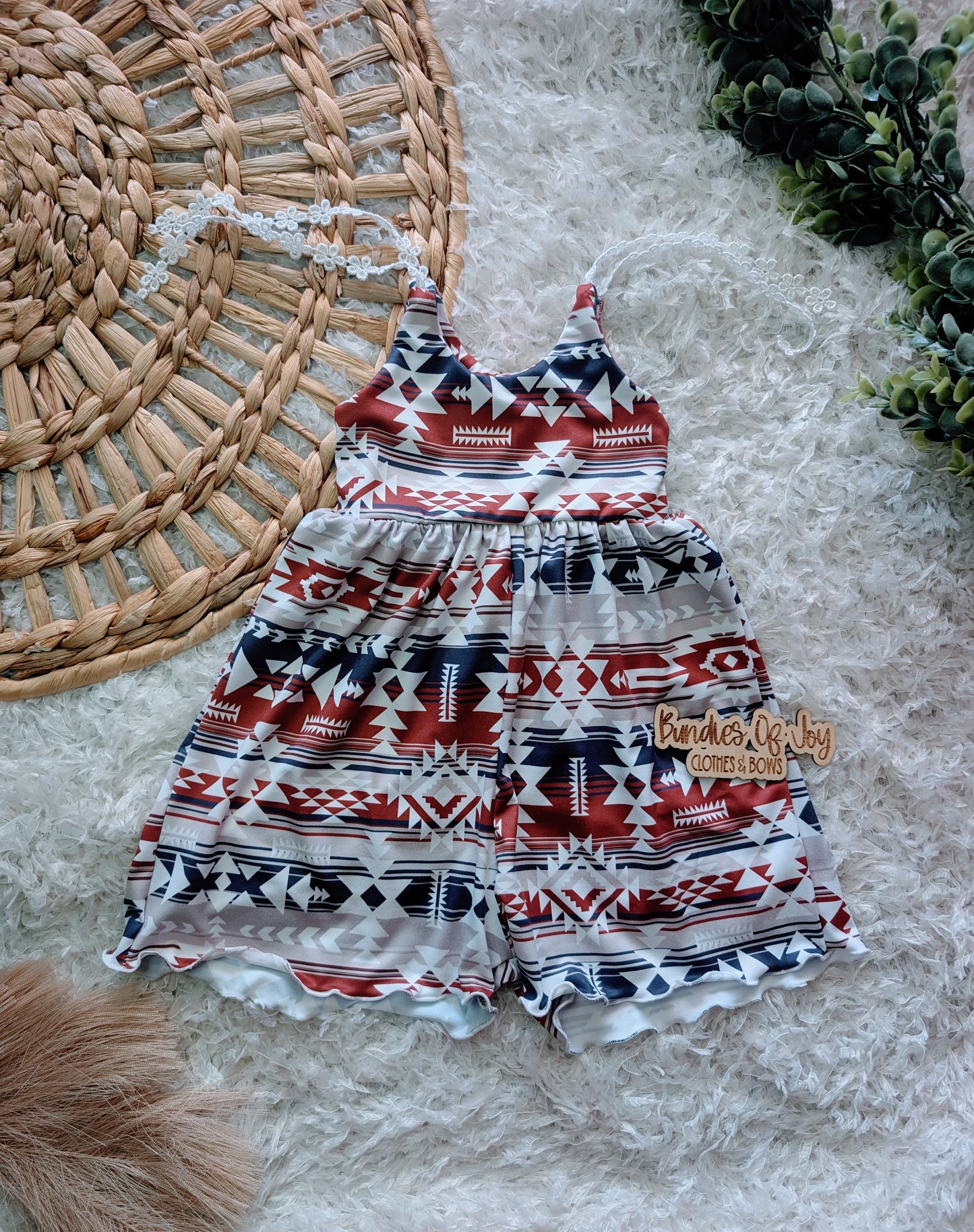 12/18 camellia shorts romper w/ trim straps RTS