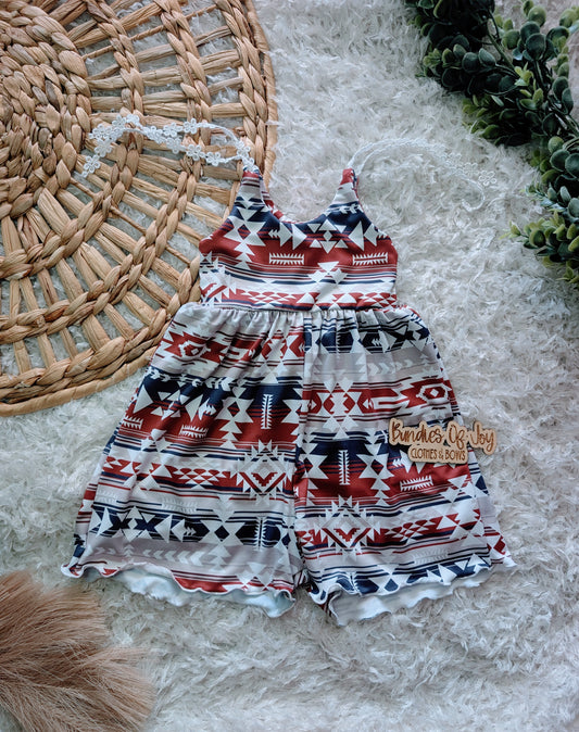 12/18 camellia shorts romper w/ trim straps RTS