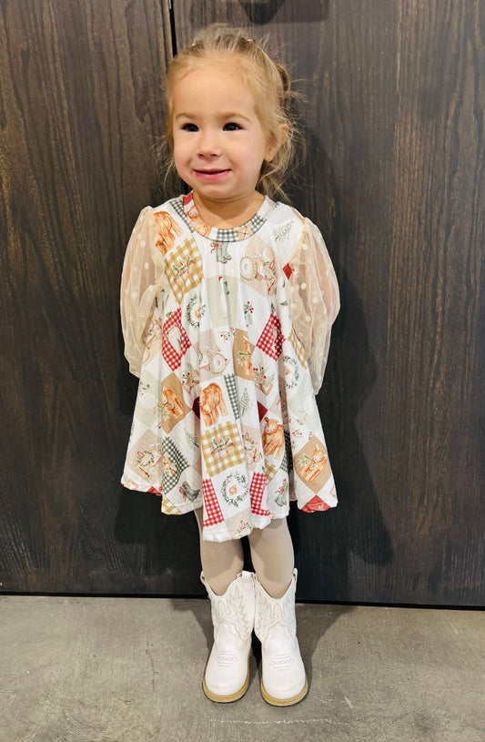 Natalie twirl dress WITH bishop sleeves