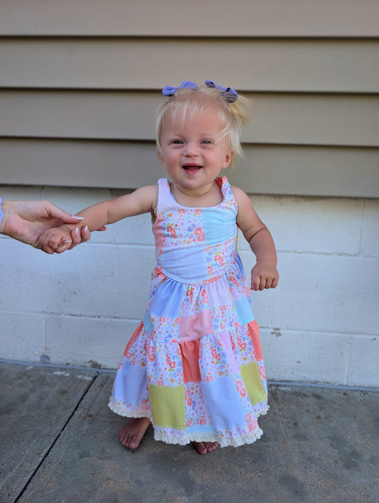 Rosette tiered dress